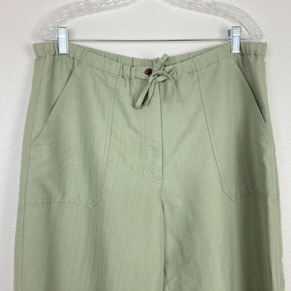 Havana Jack's Cafe Women's Cropped Ankle Pants Size L Green Beach Resort Cruise - Picture 2 of 4